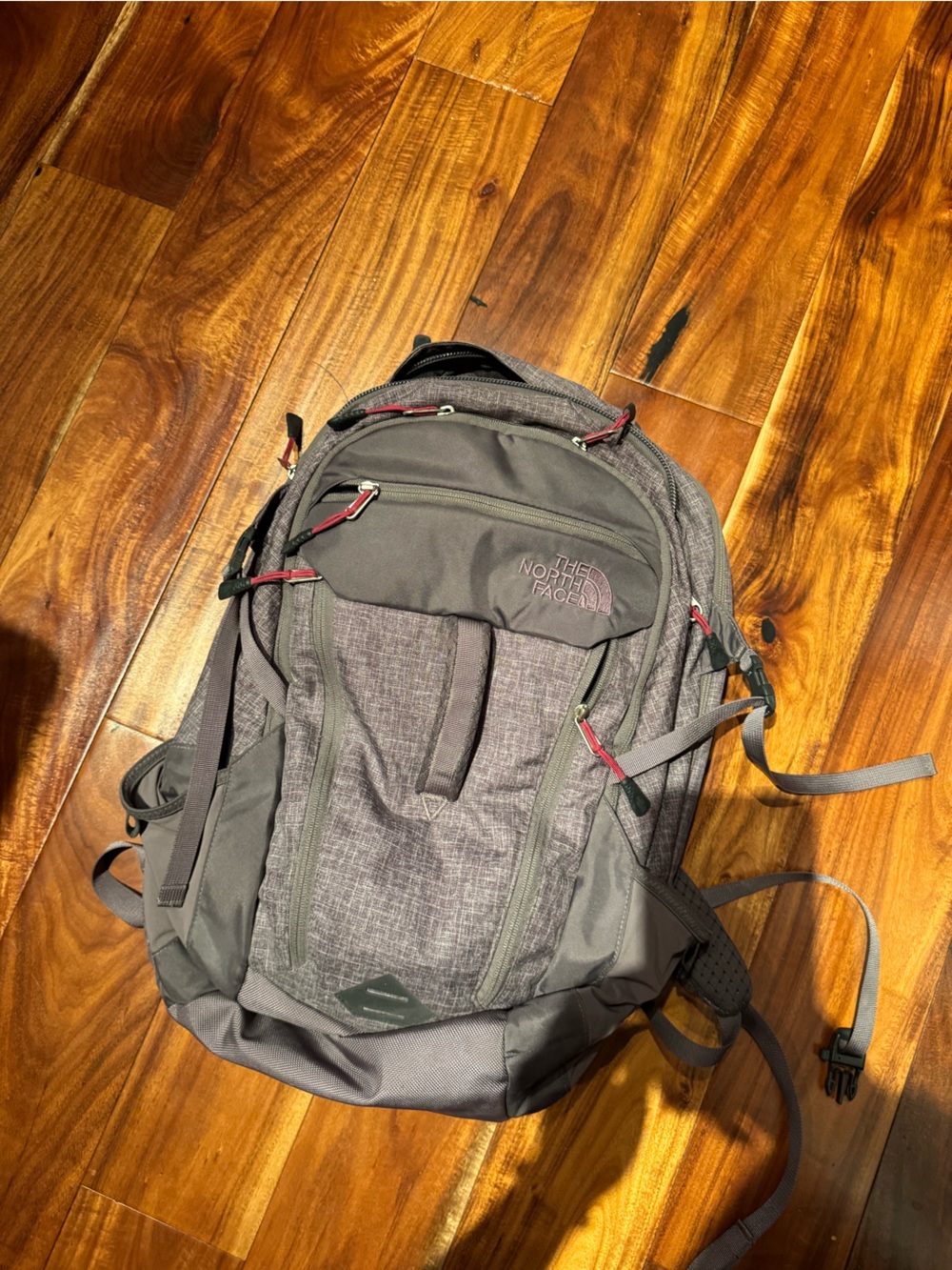 The North Face Gray Tactical Everyday Backpack with Magenta Trim